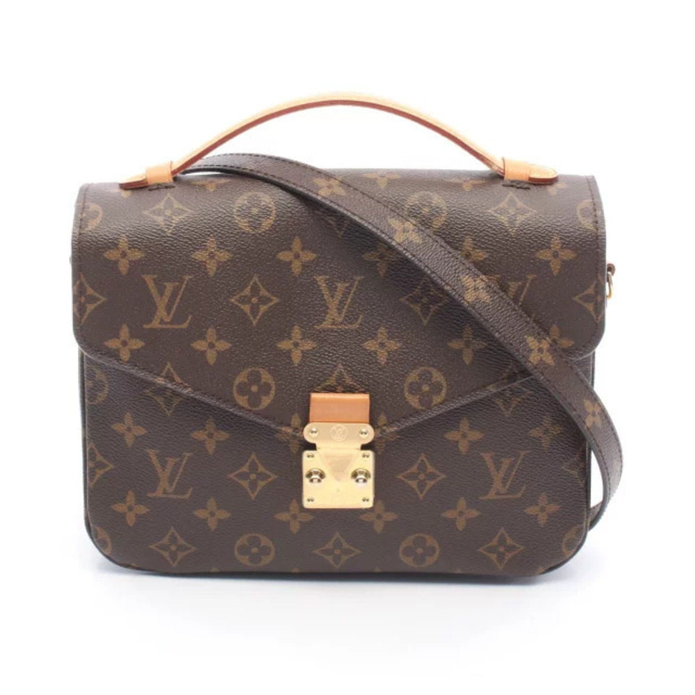 Louis Vuitton Pochette Metis Handbag Canvas Leather Monogram Brown